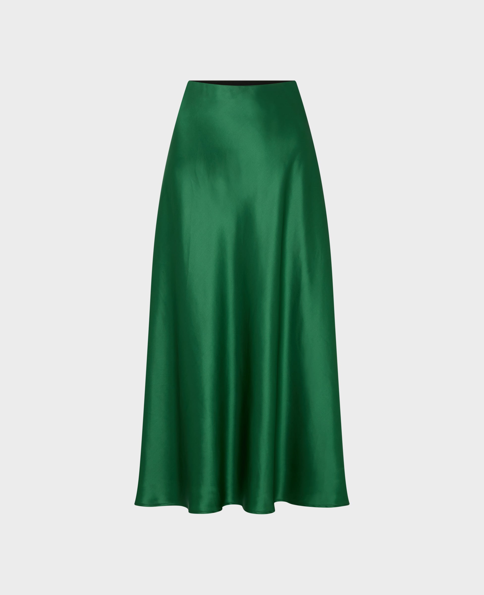 Mid length satin skirts green best sale