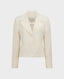 Really Wild's cropped Meryl Cute Fitted Linen Jacket In White
