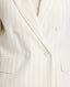 button detail of the fitted double breasted Corine Stripe Cotton Linen Jacket In Taupe.