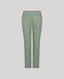 Jackie Wool Silk Turn-up Fitted Trousers In Sea Green with pleat detail, hook and eye closure and mother of pear buttons.