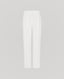 Front view of the Elizabeth relaxed straight leg linen trousers in white with front pleat detail.
