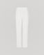 Front view of the Elizabeth relaxed straight leg linen trousers in white with front pleat detail.