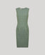 Jackie Wool Silk Fitted Mini Shift Dress In Sea Green with a clean neckline, princess seams to fit close to the body and an invisible zipper at the back.