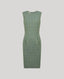Jackie Wool Silk Fitted Mini Shift Dress In Sea Green with a clean neckline, princess seams to fit close to the body and an invisible zipper at the back.