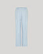 Tania Wool Blend Straight relaxed fit Trousers In Blue Check with hook and eye closure and pleat front detail with matching Tania wool blend single breasted longline jacket.