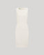 Front view of the Meryl Shift Dress in White - a fitted mini dress with a clean neckline, invisible zip and princess seams.