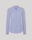 Emma Cotton long sleeved Fitted Shirt in blue with pointed collar and white buttons.