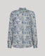 Sophia shirt in blue made from 100% Liberty silk chiffon.