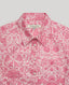 Collar and button close-up of the Isabelle Floral Fitted Shirt In Pink.