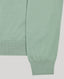 Close-up view of the Sadie Crew Neck Jumper In Sage, highlighting its ribbed detail at the hem and cuff.