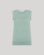 Front view of our Sabrina Crew Neck Tank in sage, has earthy undertones and is a perfect piece for layering. Classically cut with a close-fitting neckline, team with contrasting knitwear or elevate with tailoring,