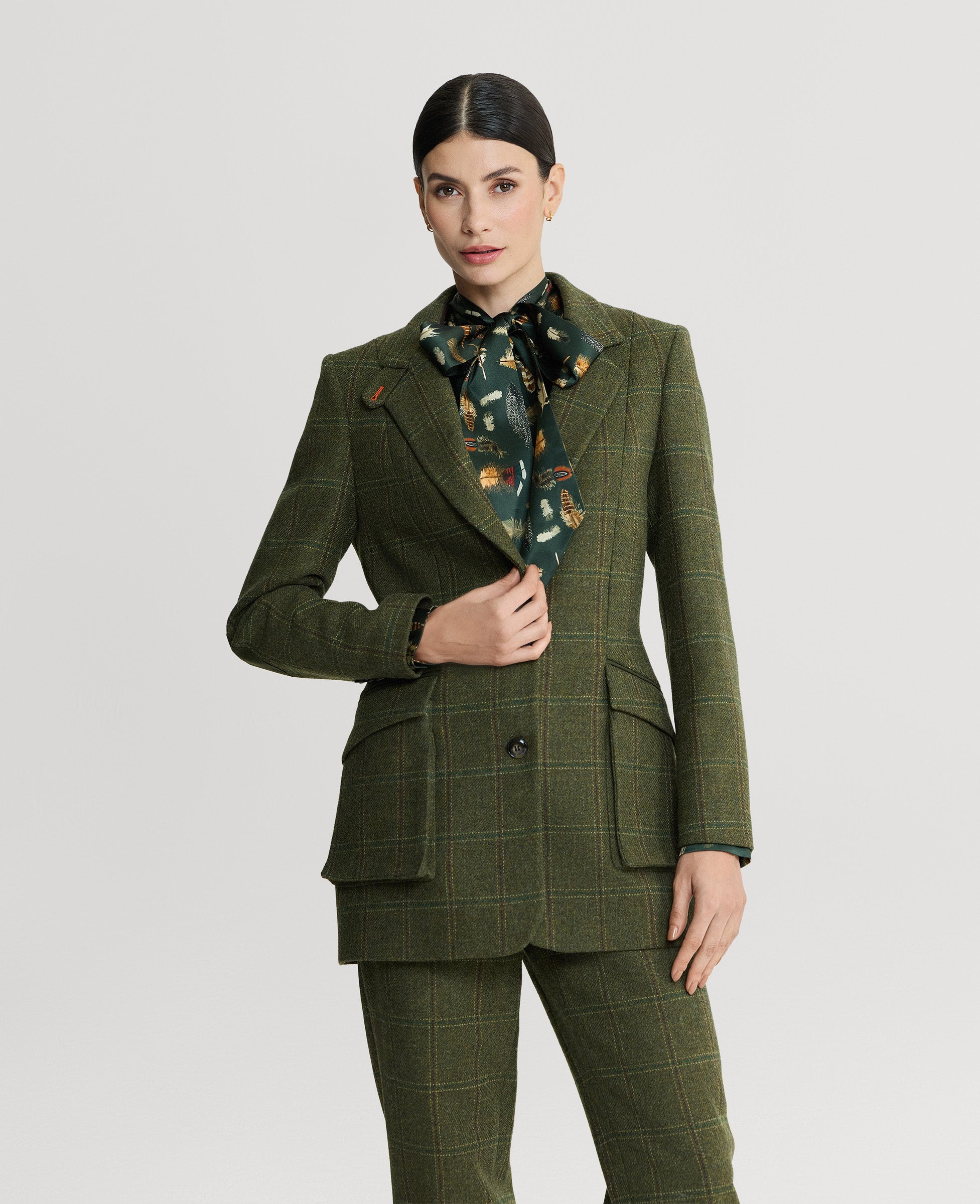 Veste De Tweed Mears – Femme – Taille 38 UK (14-16) – Vert – Équitation – Occasion