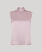 Cadogan Silk Sleeveless Tie Neck Blouse