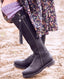 Lady Rannoch Wool Long Socks Lilac | Really wild clothing | Accessories | Model wearing sock with Spanish boots
