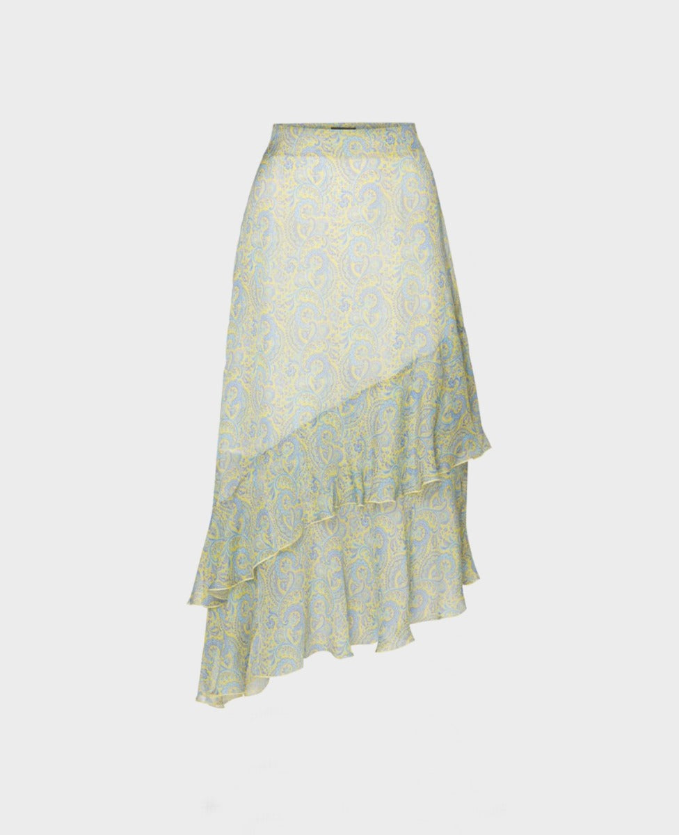 Double Frill Liberty Silk Skirt