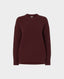 Cashmere Mix Ribbed Crew Neck Jumper in Burgundy | Really wild Clothing | Knitwear | Front Cut Out Image