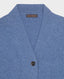 Lambswool V-Neck Cardigan Denim | Really wild clothing | Knitwear | Neck Detail