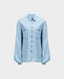 Drop Shoulder Denim Shirt, Pale Denim Blue | Shirts & Blouses | Really Wild | Flat Shot Image 