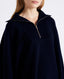 Cashmere Mix Zip Neck Cape Jumper, Navy | Knitwear | Really Wild | Detail