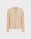 Cashmere Mix V-Neck Cardigan, Beige | Really Wild Clothing | Flatshot

