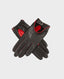 Dents Leather Driving Gloves, Black/ Berry | Gloves | Accessories | Really Wild | Flat Shot