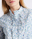 Nehru Frill Collar Cotton Shirt, Orante Trail Blue | Shirts & Blouses | Really Wild | Detail Image