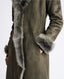 Three Quarter Shearling Fur Trim Coat, Forest Green | Coats | Really Wild Clothing | Detail