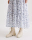 Liberty Print Cotton Tiered Maxi Dress, Blue Cream Floral | Really Wild Clothing | Model Detail