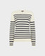 Cashmere Mix Stripe Crew Neck Jumper, Cream Navy | Really Wild Clothing | Flatshot 

