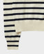 Cashmere Mix Stripe Crew Neck Jumper, Cream Navy | Really Wild Clothing | Flatshot Detail 