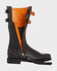 Heritage Calf Length Leather Boots, Black | Really Wild Clothing | Footwear | open Side image 