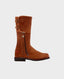 Heritage Calf Length Suede Boots, Whisky  | Really Wild Clothing | Footwear | Side image with zip