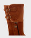 Heritage Calf Length Suede Boots, Whisky  | Really Wild Clothing | Footwear | Side image to show buckles 