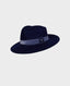 Golborne Wool Felt Trilby Hat, Navy with Pewter Velvet Band | Jess Collett Milliner Hats | Really Wild