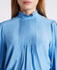 Liberty Silk Frill Stand Up Collar Shirt, Sky Blue | Sky Blue | Really Wild | Detail Shot