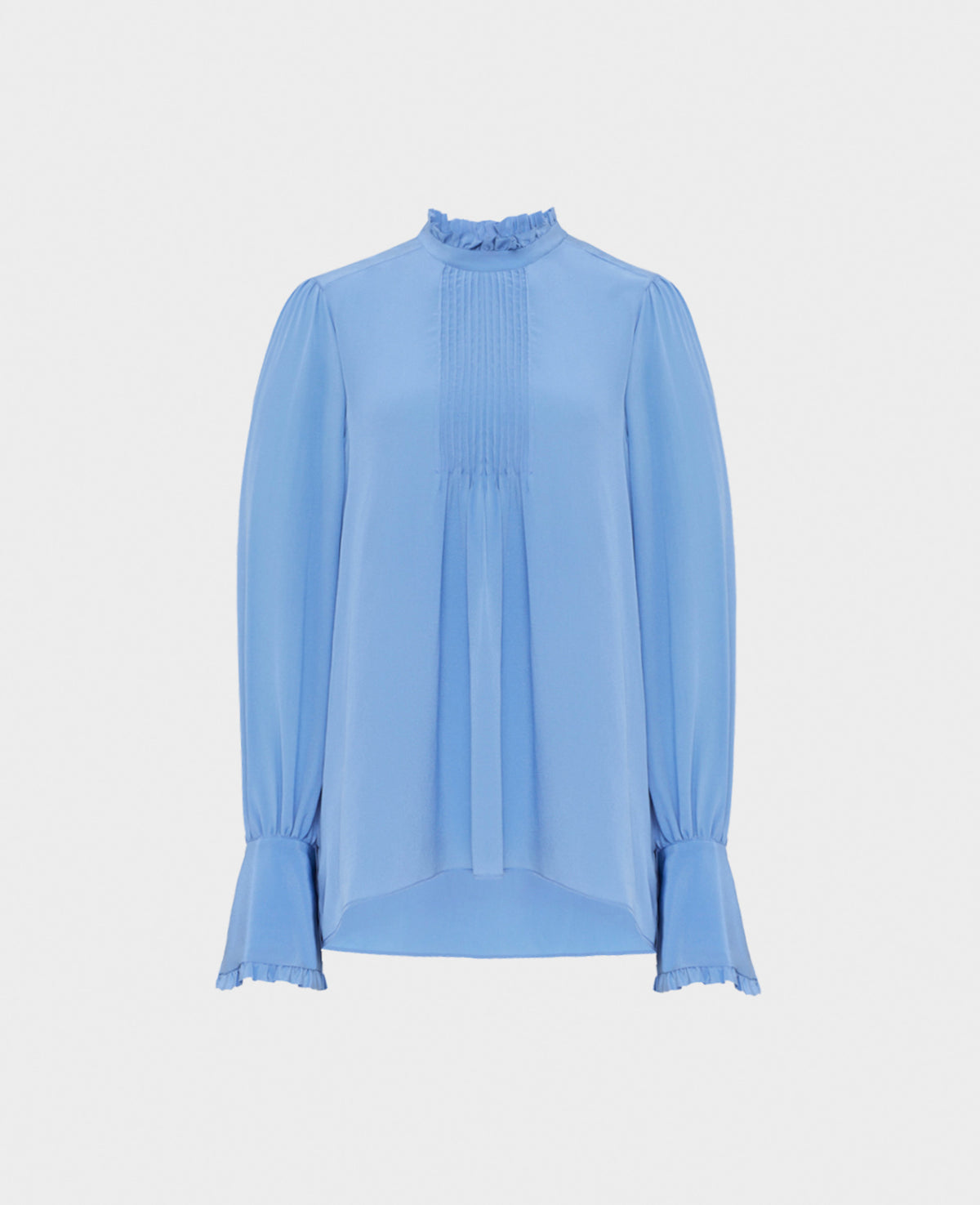 Liberty Silk Frill Stand Up Collar Blouse