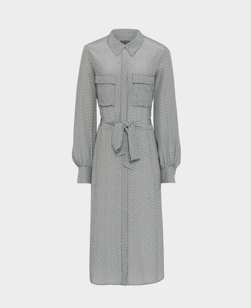 Liberty Print Silk Pocket Shirt Dress
