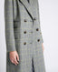 Double Breasted Tweed Coat, Grey Sage Green | Coats | Really Wild | Close up Model Shot