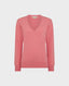 Cashmere Mix Classic  V Neck Jumper, Rose | Knitwear |Really Wild | Flatshot 