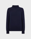 Turtleneck Cashmere and Wool Blend Jumper, Dark Navy | Really Wild | Flatshot One