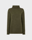 Chunky Knit Roll Neck Wool Jumper, Olive Marl | Really Wild | Flatshot One
