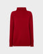 Chunky Knit Roll Neck Wool Jumper, Crimson Marl | Really Wild | Flatshot Image One