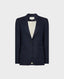 Pinstripe Wool Jacket, Navy Pinstripe | Really Wild Clothing | Flat shot