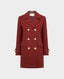 Double Breasted Wool Pea Coat, Russet Red | Really Wild | Flatshot One