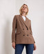 Chelsea Double Breasted Wool Jacket, Beige Orange Green | Really Wild | Model Image One