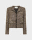 Cropped Wool Blend Boucle Jacket, Black Cream Glitter | Really Wild | Flatshot One

