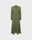 Liberty Print Silk Pleated Dress, Green Leaves | Really Wild | Flatshot One
