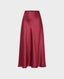 Satin Midi Slip Silk Skirt, Burgundy | Really Wild | Flatshot One