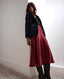 Satin Midi Slip Silk Skirt, Burgundy | Really Wild | Model Image Three