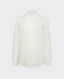 Pintuck Frill Collar Silk Blouse, Ice White | Really Wild | Flatshot One